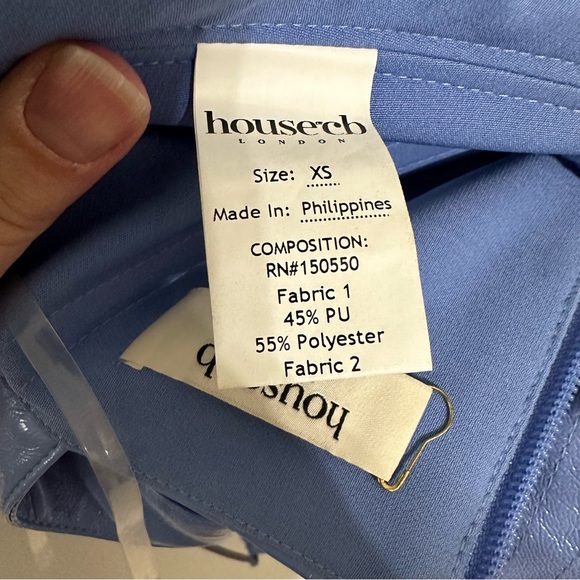 House of CB MELISSA CORNFLOWER BLUE VEGAN LEATHER CORSET Top Size X-Small - Picture 7 of 9